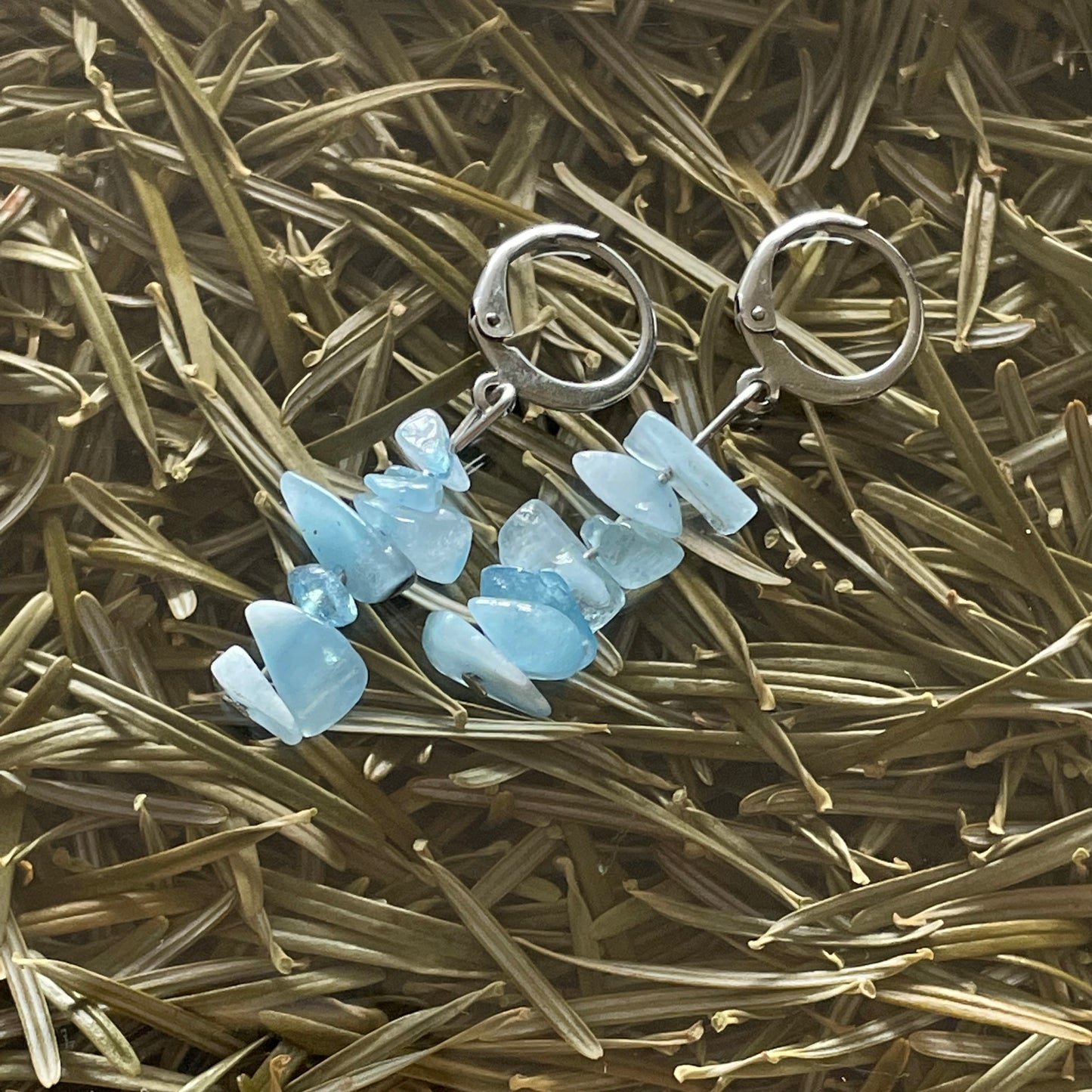 BOUCLES D'OREILLES AIGUE MARINE